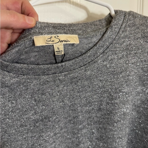 Les Serein Puff Shoulder Gray sweater - L - NWT - Picture 3 of 7